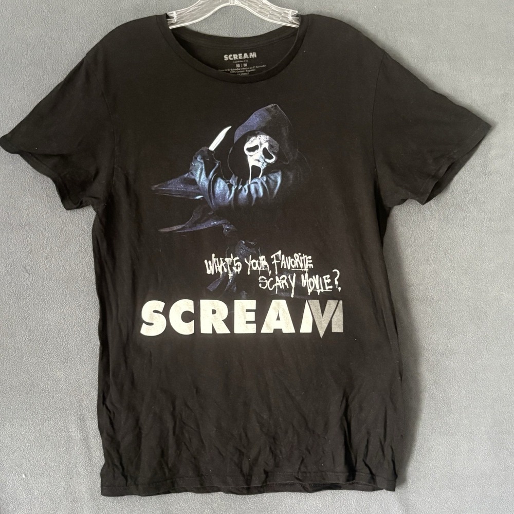 Scream Shirt Mens Medium Black Ghostface Whats Your Favorite Horror Movie Tee